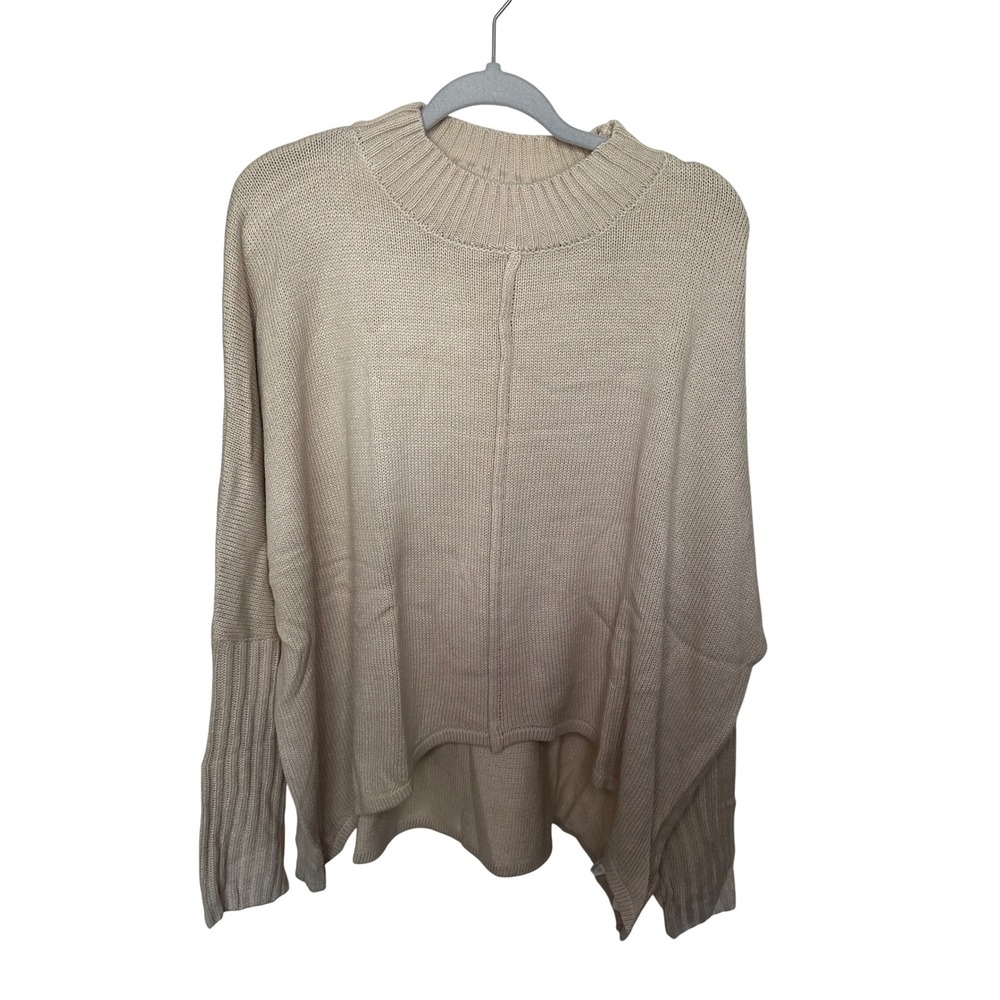 Cupshe Womens XL Beige Knit Mock‎ Neck Long Sleeve Pullover Sweater